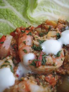 Quinoa og jalapeno rkjur  klblai